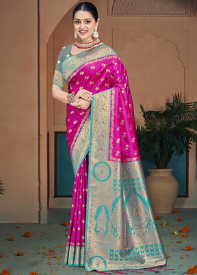 Multicolor Dupion Silk Saree With Blouse Piece