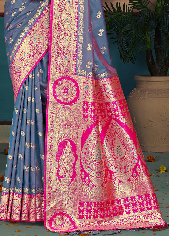 Multicolor Dupion Silk Saree With Blouse Piece