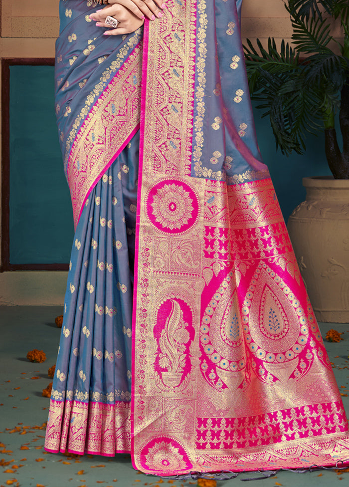 Multicolor Dupion Silk Saree With Blouse Piece