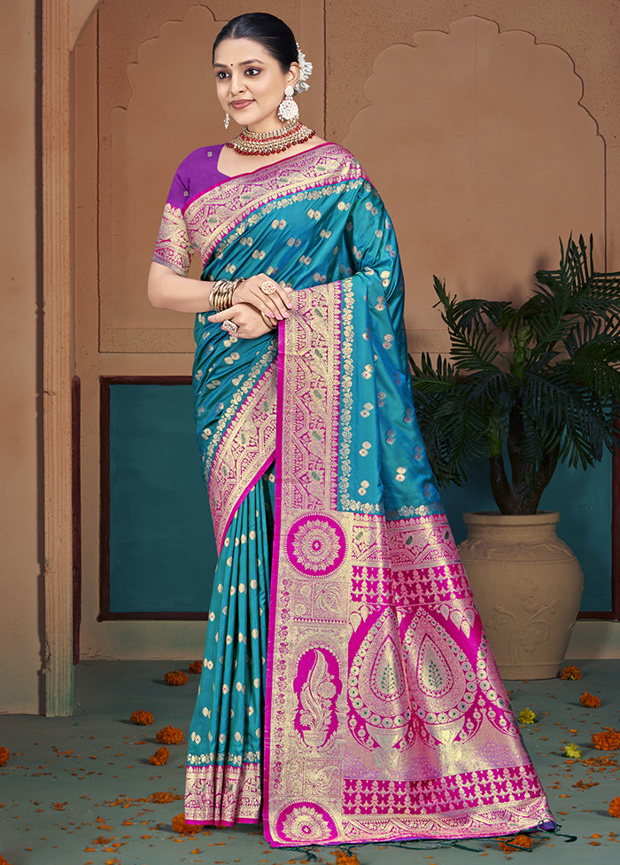 Multicolor Dupion Silk Saree With Blouse Piece