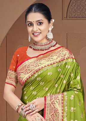 Multicolor Dupion Silk Saree With Blouse Piece