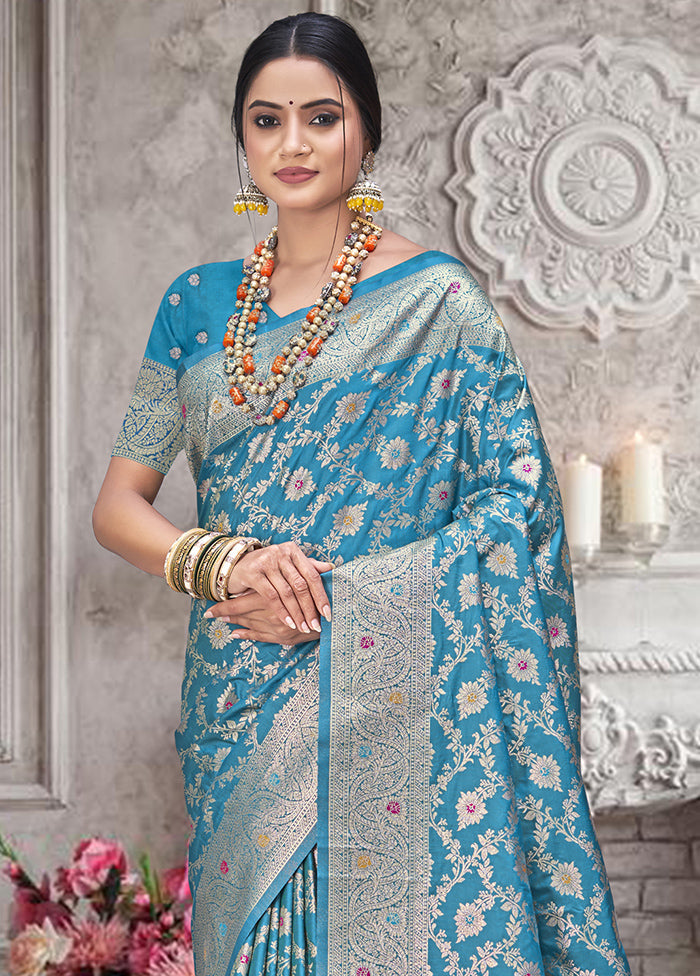 Multicolor Dupion Silk Saree With Blouse Piece