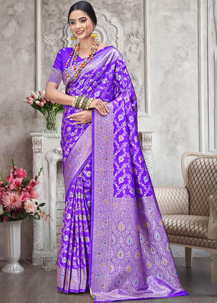 Multicolor Dupion Silk Saree With Blouse Piece