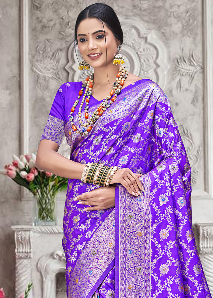 Multicolor Dupion Silk Saree With Blouse Piece