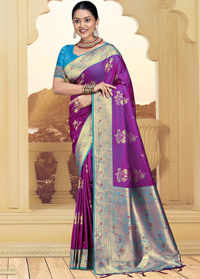 Multicolor Dupion Silk Saree With Blouse Piece