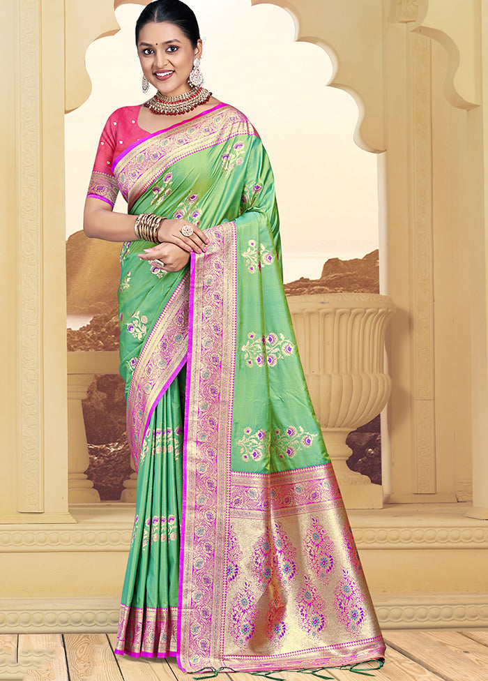 Multicolor Dupion Silk Saree With Blouse Piece