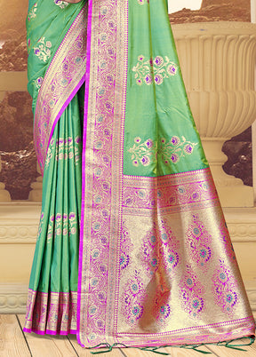 Multicolor Dupion Silk Saree With Blouse Piece