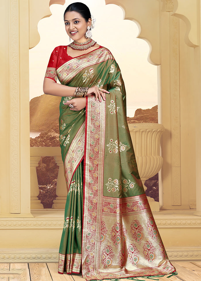 Multicolor Dupion Silk Saree With Blouse Piece