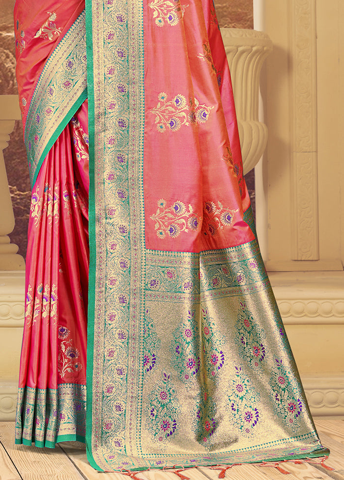 Multicolor Dupion Silk Saree With Blouse Piece