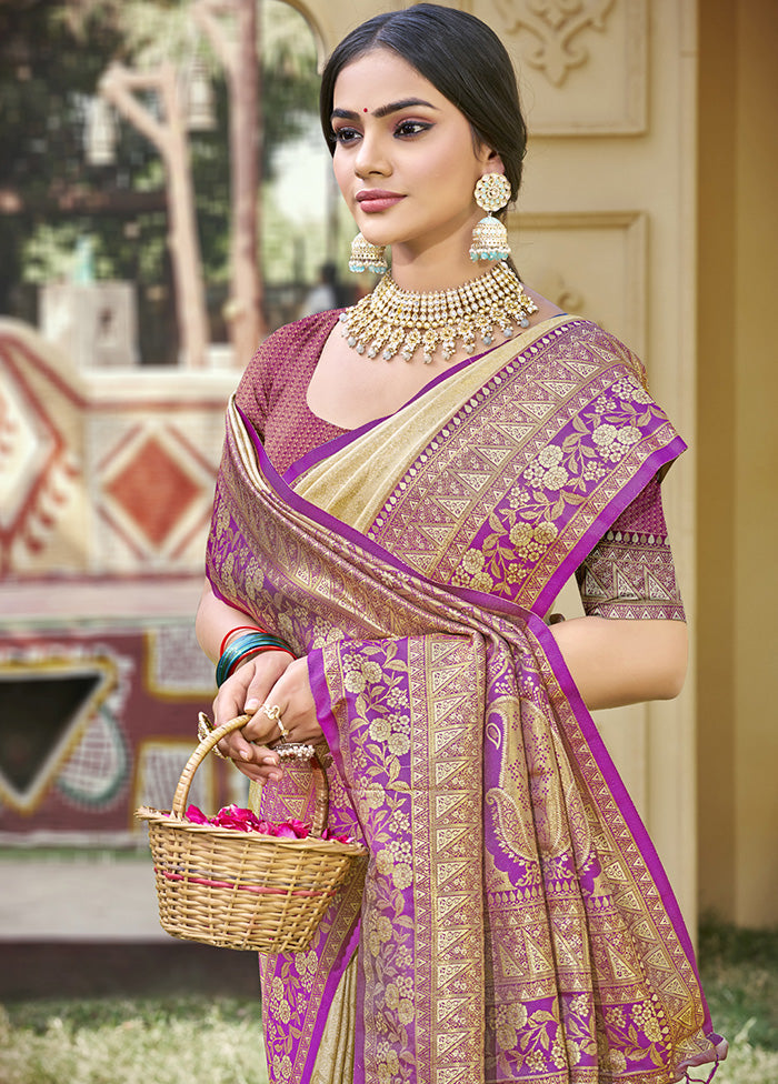 Grey Spun Silk Saree With Blouse Piece