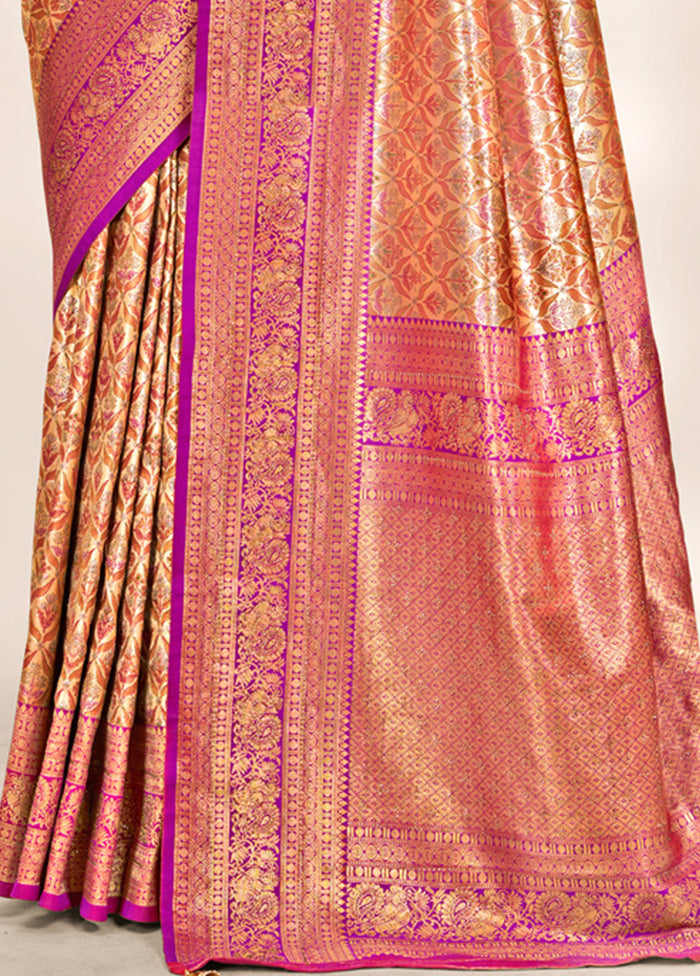 Wine Dupion Silk Saree With Blouse Piece - Indian Silk House Agencies