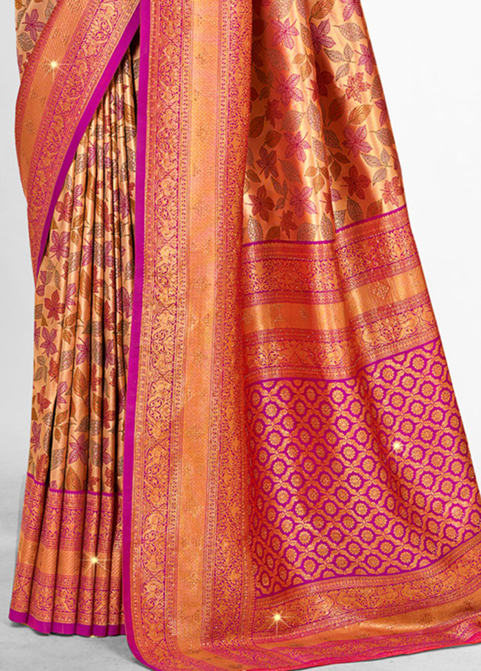 Pink Dupion Silk Saree With Blouse Piece - Indian Silk House Agencies