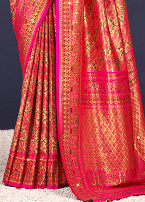 Yellow Dupion Silk Saree With Blouse Piece - Indian Silk House Agencies