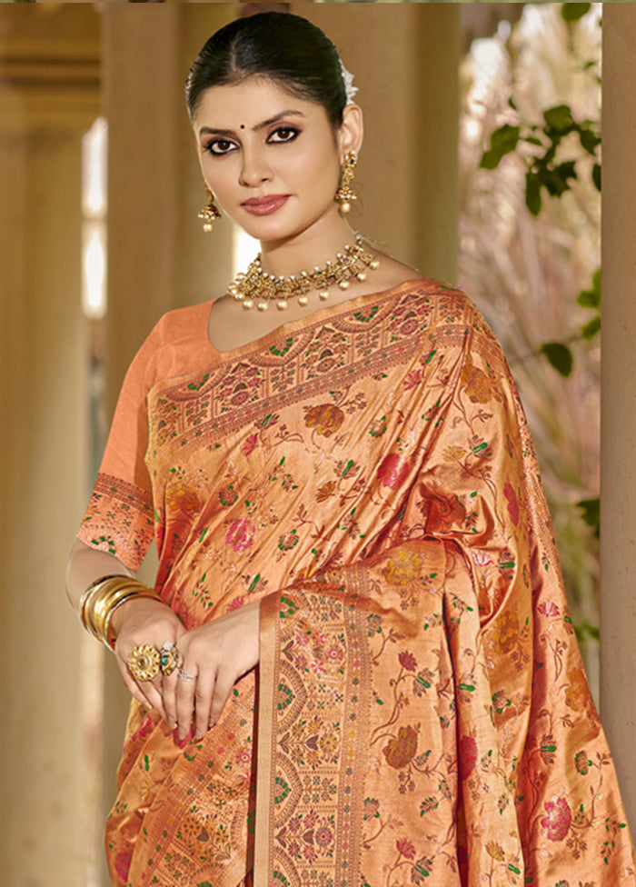 Multicolor Dupion Silk Saree With Blouse Piece