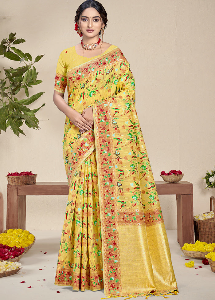 Multicolor Dupion Silk Saree With Blouse Piece