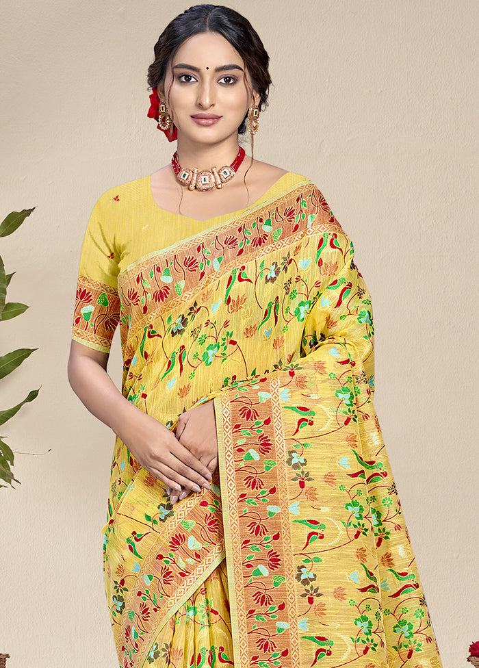 Multicolor Dupion Silk Saree With Blouse Piece