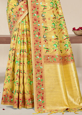 Multicolor Dupion Silk Saree With Blouse Piece