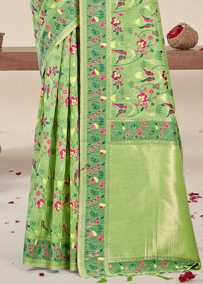 Multicolor Dupion Silk Saree With Blouse Piece