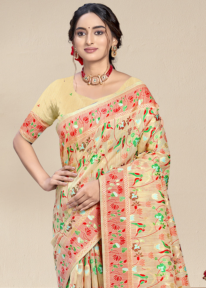 Multicolor Dupion Silk Saree With Blouse Piece