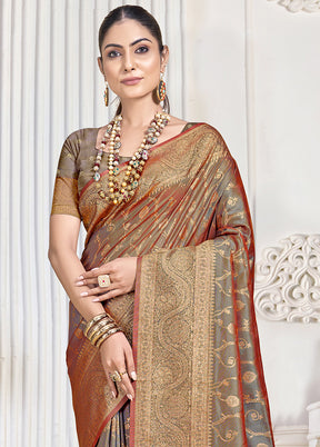 Multicolor Dupion Silk Saree With Blouse Piece