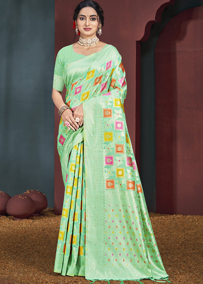 Multicolor Cotton Saree With Blouse Piece