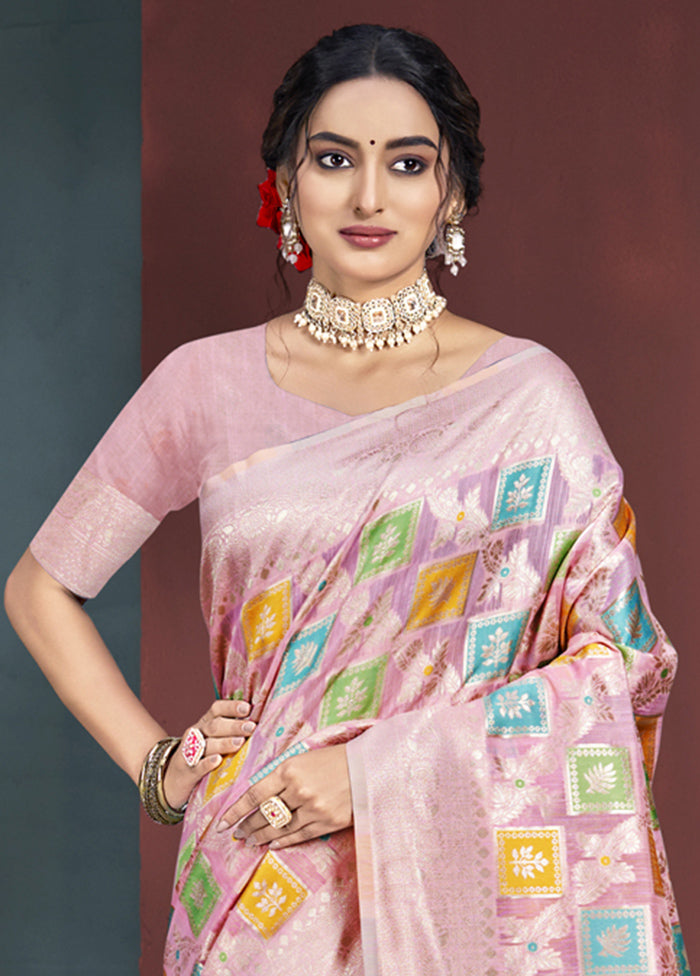 Multicolor Cotton Saree With Blouse Piece