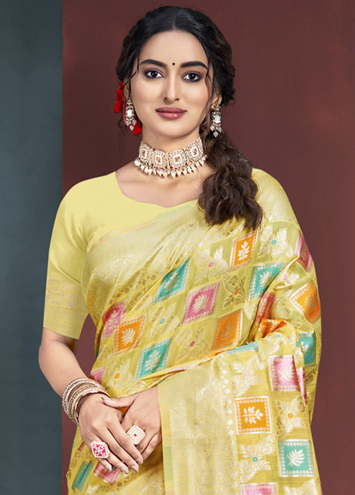 Multicolor Cotton Saree With Blouse Piece