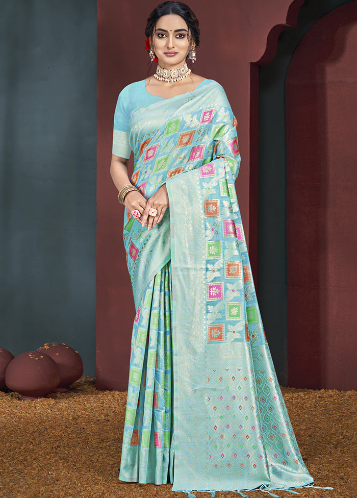 Multicolor Cotton Saree With Blouse Piece