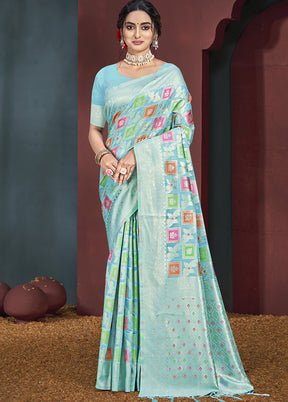 Multicolor Cotton Saree With Blouse Piece