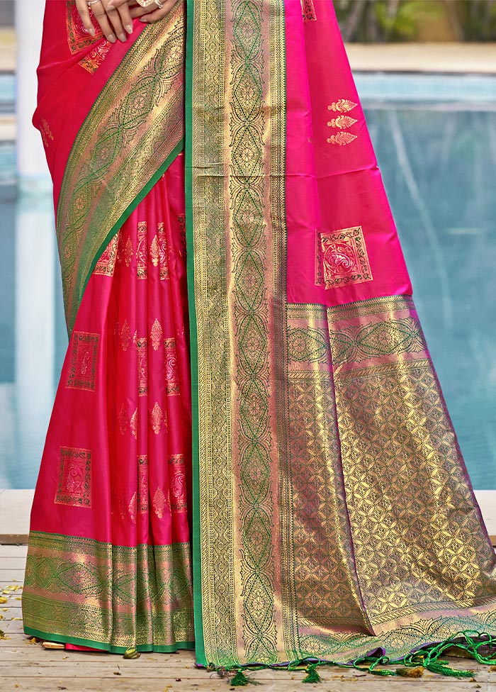 Rani Dupion Silk Saree With Blouse Piece