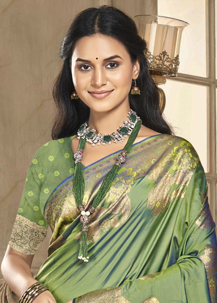 Multicolor Dupion Silk Saree With Blouse Piece