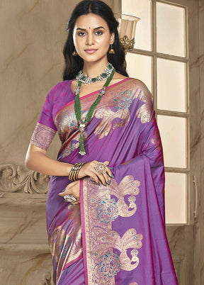 Multicolor Dupion Silk Saree With Blouse Piece