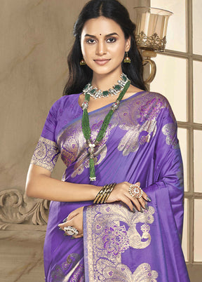 Multicolor Dupion Silk Saree With Blouse Piece