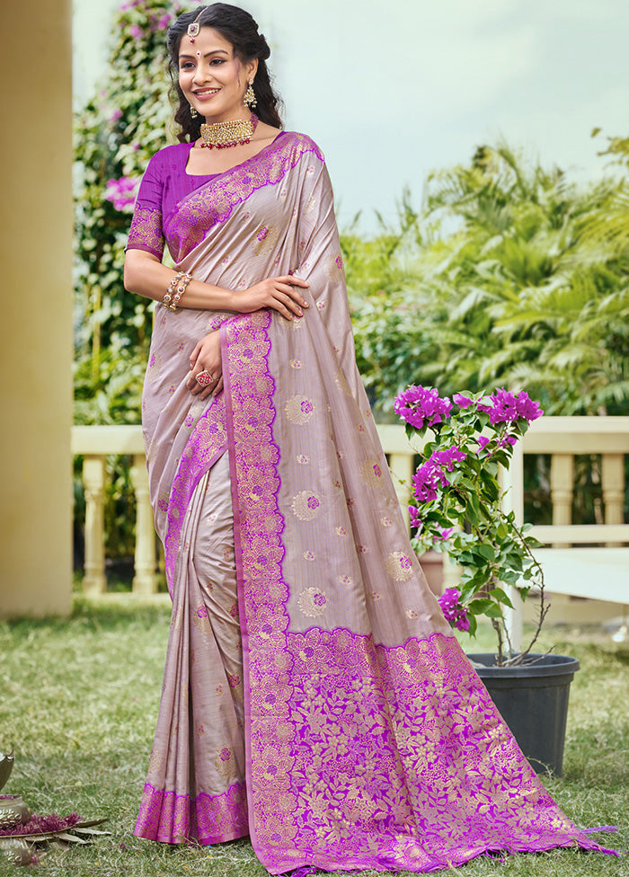 Grey Spun Silk Saree With Blouse Piece