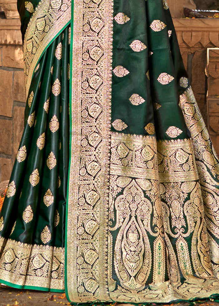 Green Dupion Silk Saree With Blouse Piece