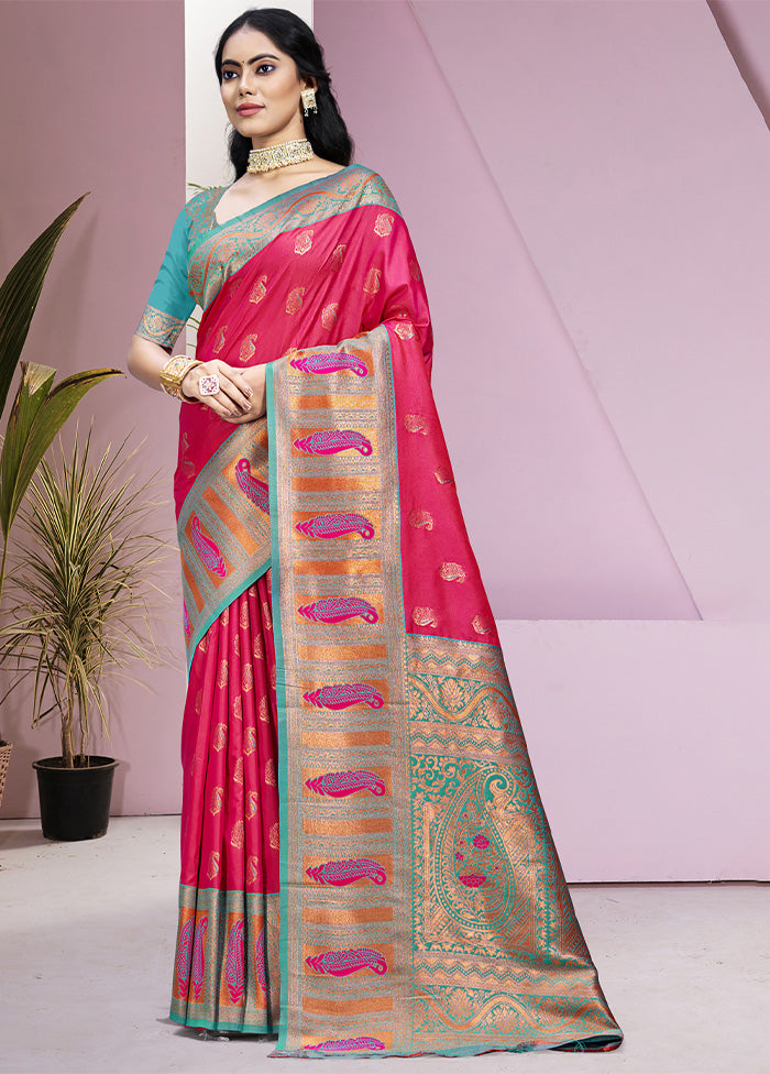 Rani Dupion Silk Saree With Blouse Piece