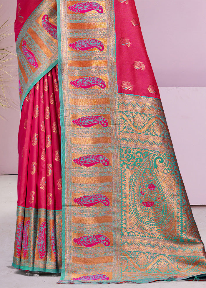 Rani Dupion Silk Saree With Blouse Piece