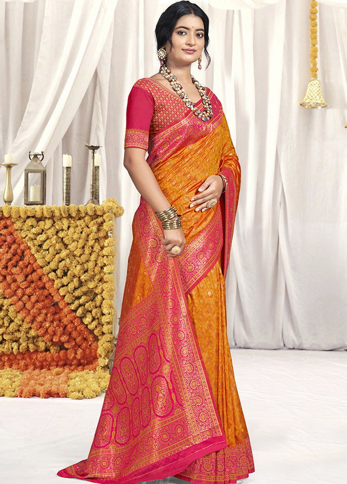 Multicolor Dupion Silk Saree With Blouse Piece