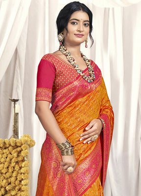 Multicolor Dupion Silk Saree With Blouse Piece