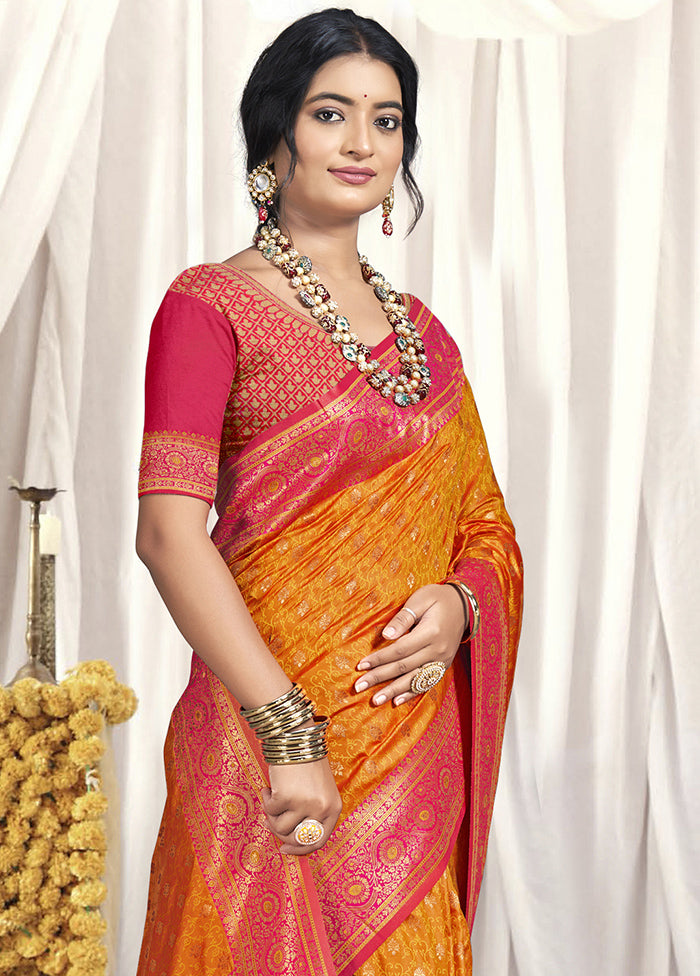 Multicolor Dupion Silk Saree With Blouse Piece