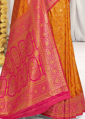 Multicolor Dupion Silk Saree With Blouse Piece