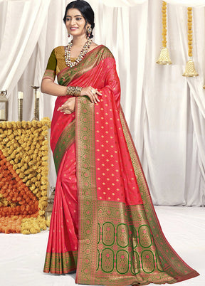 Multicolor Dupion Silk Saree With Blouse Piece