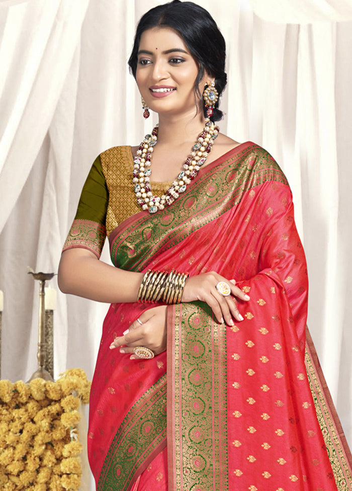 Multicolor Dupion Silk Saree With Blouse Piece