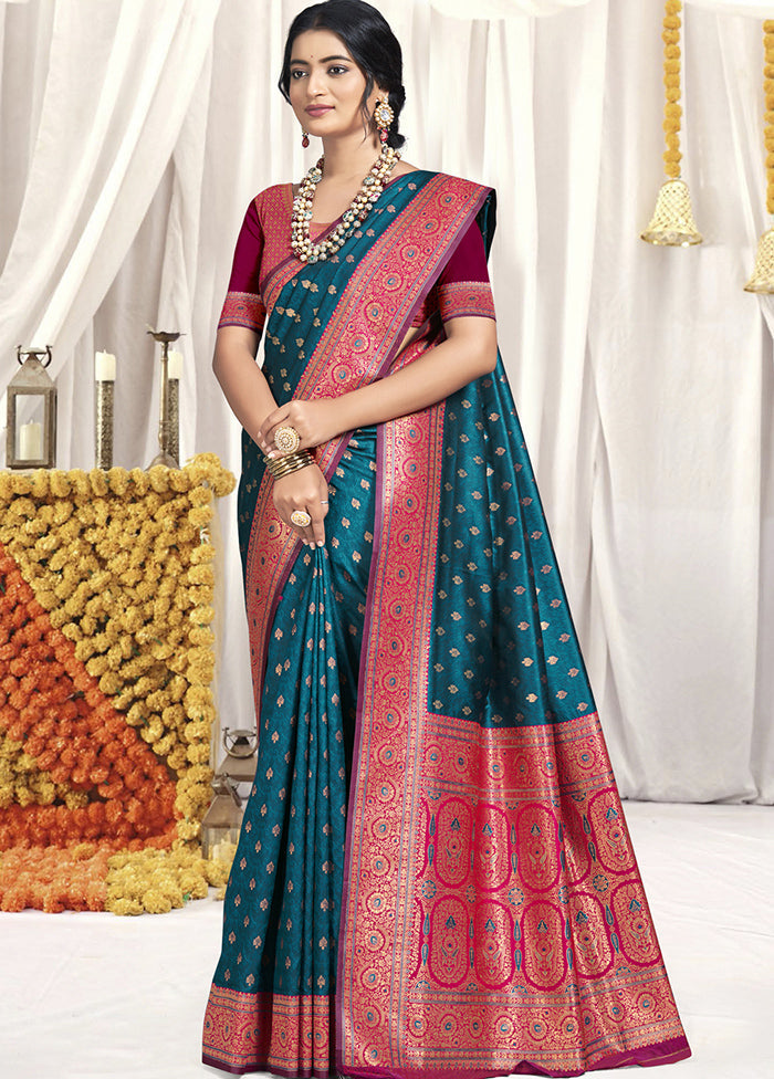 Multicolor Dupion Silk Saree With Blouse Piece