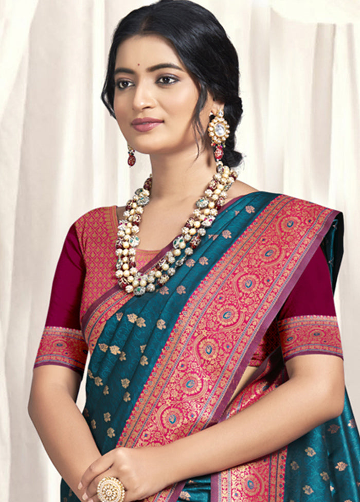 Multicolor Dupion Silk Saree With Blouse Piece