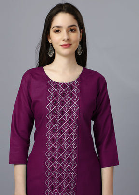 Purple Readymade Cotton Kurti