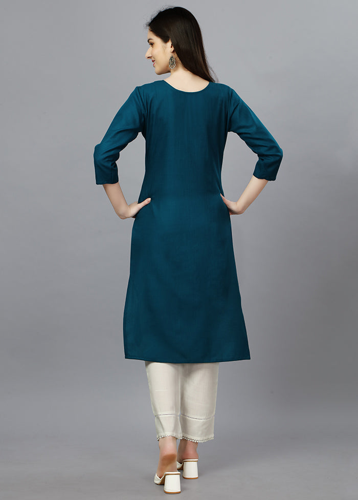 Blue Readymade Cotton Kurti