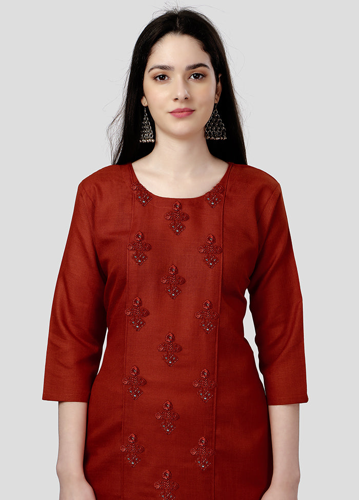 Orange Readymade Cotton Kurti