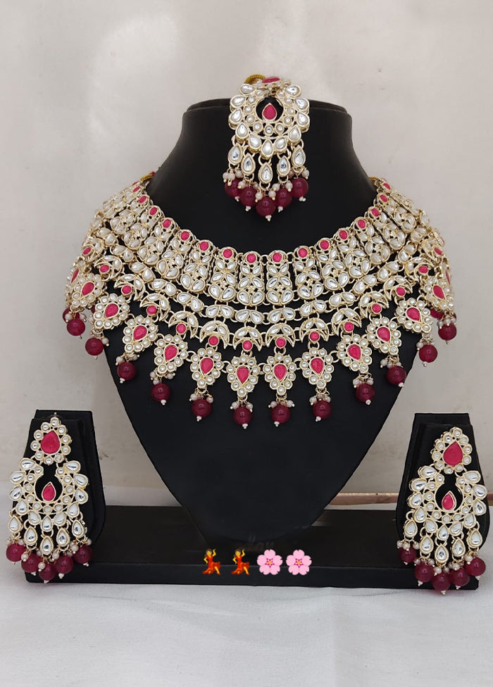 Maroon Alloy Jewellery Set