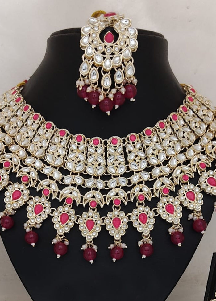 Maroon Alloy Jewellery Set